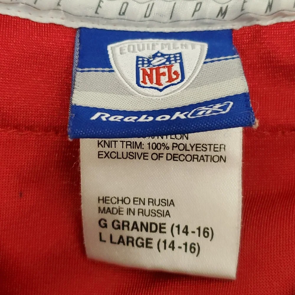 Youth Houston Texans Reebok Jersey Jamie Sharper #55 Red NFL Football Kids Size